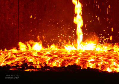 Slag tapping - photography by Paul Redding , Steel mill photographer