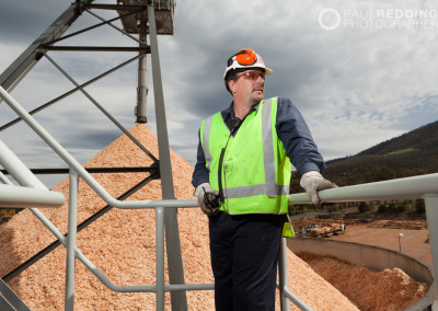 Wood chip mill, Boyer Tasmania by Wood chip mill photographer - Paul Redding, Tasmania