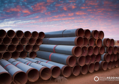 Pipe storage yard - Epic Energy QSN3 Gas Pipeline by Gas Pipeline Photographer Paul Redding Hobart Tasmania Australia